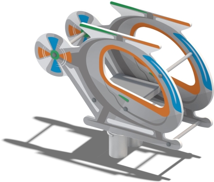 Качели на пружине Вертолёт КЧ043.00 для детской площадки