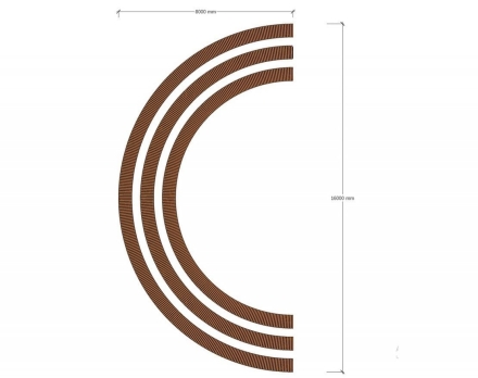Амфитеатр Радиус без спинок, радиус 3-5 м