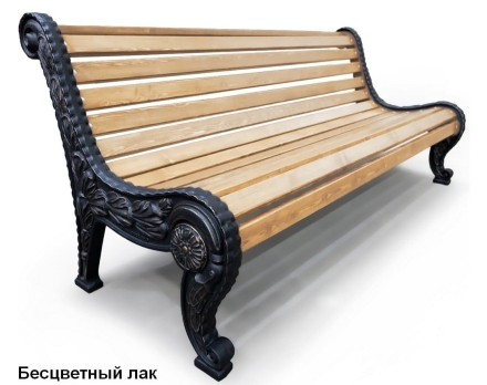 Скамейка чугунная Город, Лиственница 1,8 м