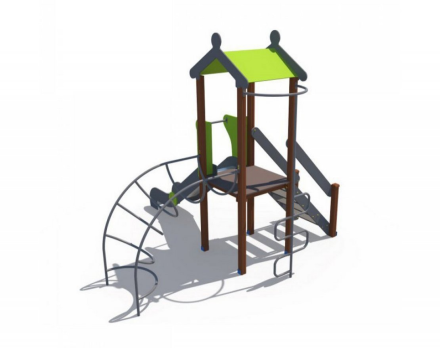 Детский игровой комплекс с металлическим скатом Н-1200 ДИО 04117