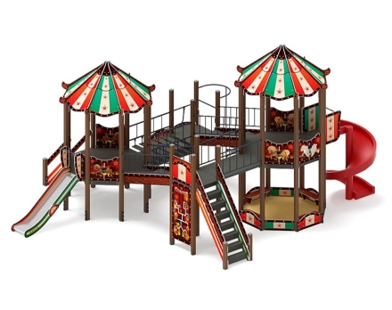 Детская игровая площадка Карнавал Шапито ДИК 2.22.04-01 H=1200 H=2000, винтовой скат