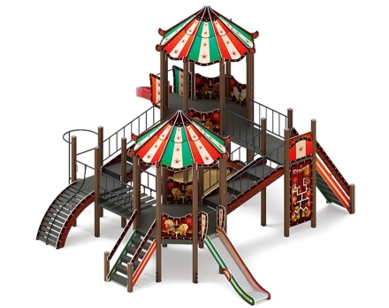 Детская игровая площадка Карнавал Шапито ДИК 2.22.04-01 H=1200 H=2000, винтовой скат