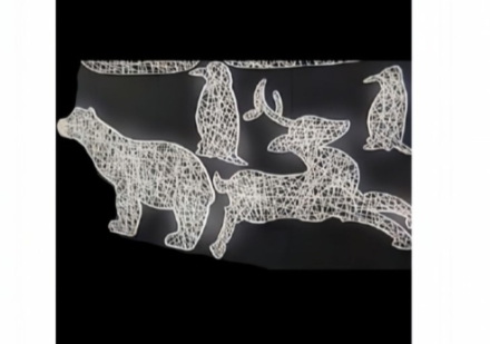 Плоские фигуры для украшения фасада со светодиодами Медведь