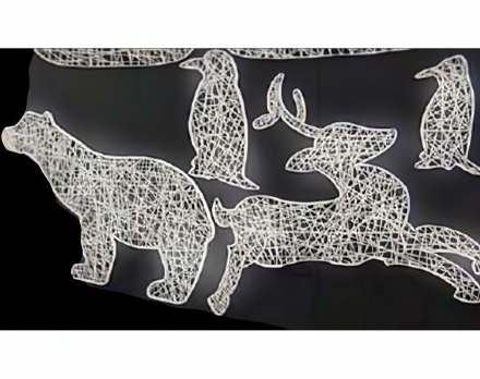 Плоские фигуры для украшения фасада со светодиодами Олень