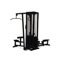 3-х позиционная станция с одинарной блочной рамкой (грузоблок) чёрный Barbell МВ 36953 