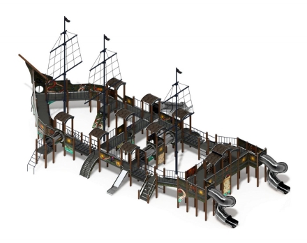 Детская игровая площадка Баркентина Летучий Голландец (нержавейка скат) ДИК 2.03.3.06-21 H=1200 Н=1500 H=2000