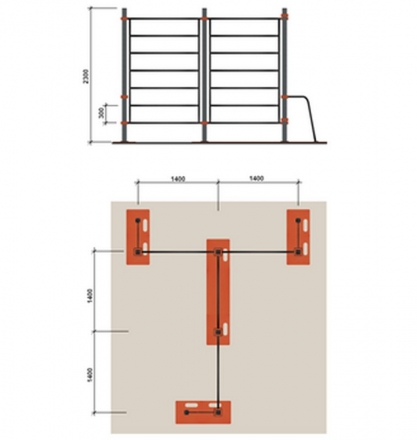 Модуль шведских стенок мобильный W-1.5. 