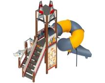 Детская игровая площадка Буровая (лего) горка-труба винтовая Н 2000, горка 750 ДИК 2.28.02-01