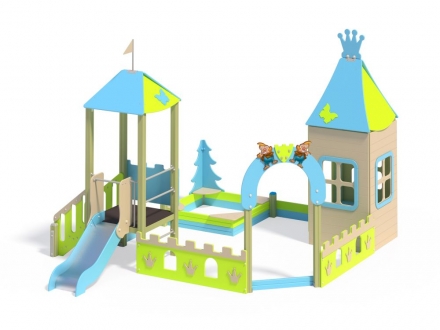 МФ 3.26 Песочный дворик с горкой Н=700 мм