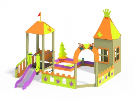 МФ 3.26 Песочный дворик с горкой Н=700 мм