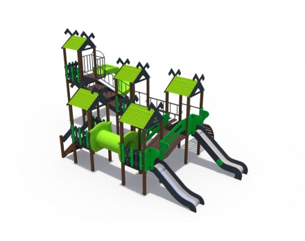 Игровой комплекс Лесная долина Н-1200 Н-900 и винтовой скат Н-2000 ДИО 06070.2