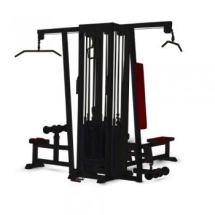 4-х позиционная станция с одинарной блочной рамкой (грузоблок) чёрный Barbell МВ 3.16.1 