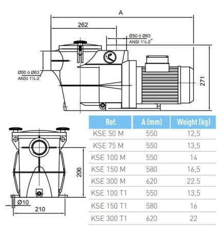 Насос с префильтром Kripsol Koral KS-300 220B