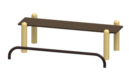 Скамья для отдыха (фанера) с упором для ног