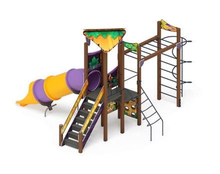 Детская игровая площадка Волшебный город Майя ДИК 2.19.04-01 Н=1500 горка труба