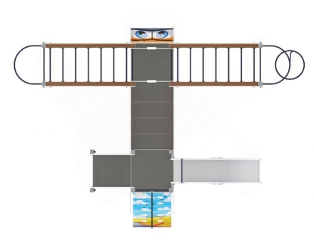 Детская игровая площадка Аэроплан (мульт) ДИК 2.03.4.02-01 Н=1200