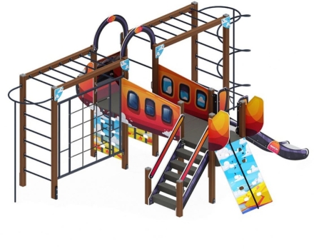 Детская игровая площадка Аэроплан (мульт) ДИК 2.03.4.02-01 Н=1200