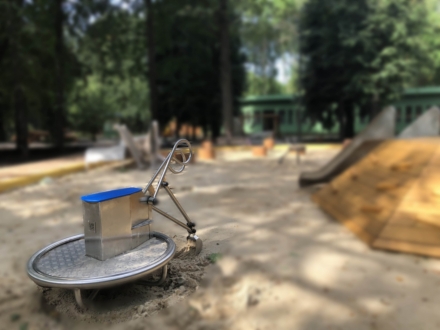 Песочный экскаватор двухместный (нержавеющая сталь)