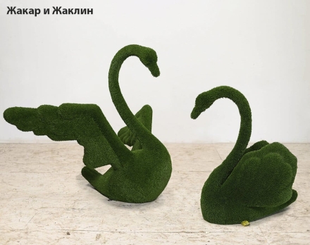 Топиари композиция лебеди Жакар и Жаклин - газон Eco