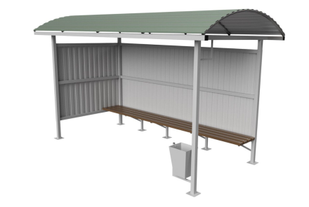 Остановочный павильон №14, 4000х1800х2500 мм, материал: металл