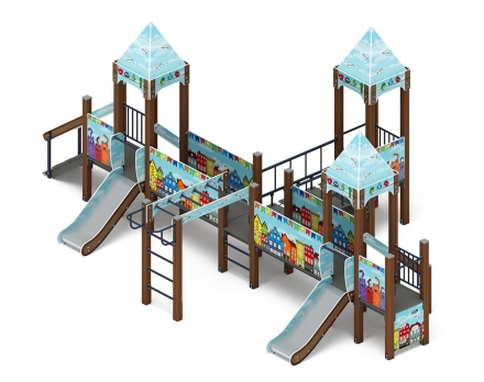 Детская игровая площадка Королевство (Коты) ДИК 1.15.05-21 H=750х