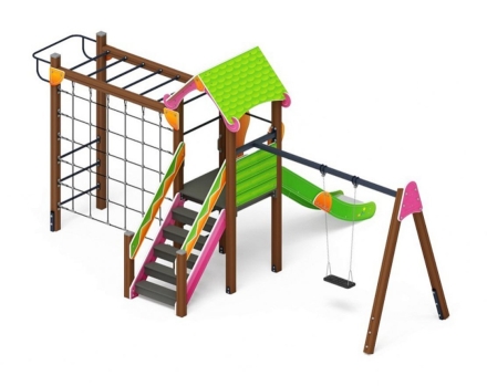 Детская игровая площадка Лукоморье ДИК 2.25.03-01.С H=1200, металлический скат