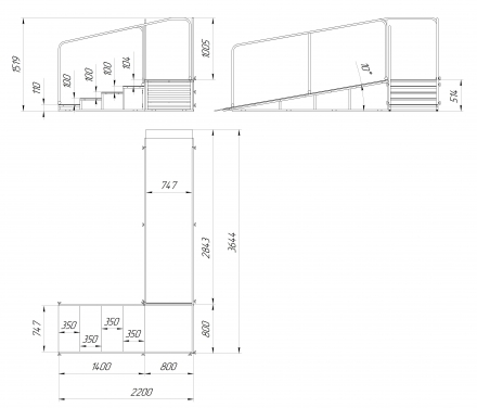 Горка для ходьбы реабилитационная (увеличенная)