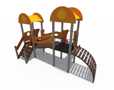 Детский игровой комплекс Солнышко Зарница (скаты металлические) Н-1200 и Н-900 ДИО 03030