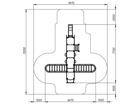 Детская игровая площадка Аэроплан ДИК 1.03.4.01-02.C (Хаки) H=900