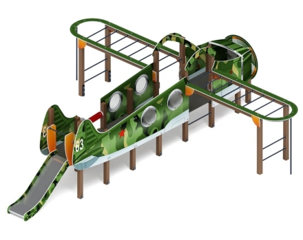 Детская игровая площадка Аэроплан ДИК 1.03.4.01-02.C (Хаки) H=900