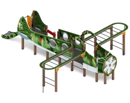 Детская игровая площадка Аэроплан ДИК 1.03.4.01-02.C (Хаки) H=900