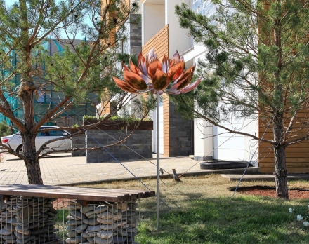 Медная скульптура Лотос Увеличенный размер