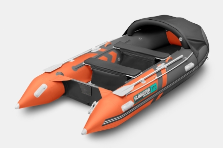 Gladiator C 370 AL ACTIVE Оранжево-темносерый моторная лодка ПВХ Алюминиевый пайол