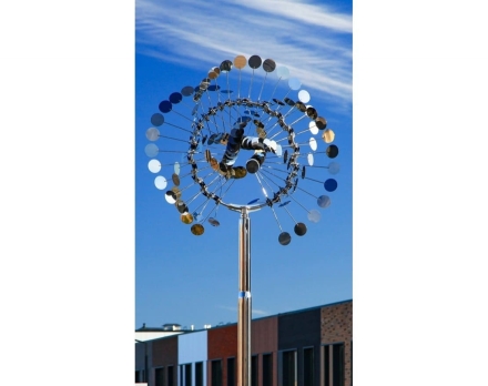 Скульптура из нержавеющей стали Бриз Стандартный размер, трубчатое основание из обычной стали