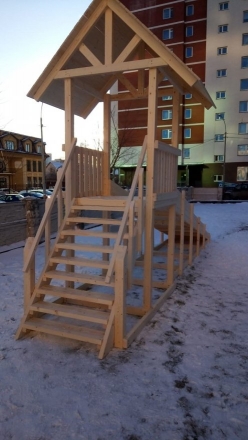 Зимняя деревянная горка “Зима wood”-5