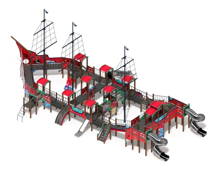Детская игровая площадка Баркентина Мульт (нержавейка скат) ДИК 2.03.3.06-20 H=1200 Н=1500 H=2000
