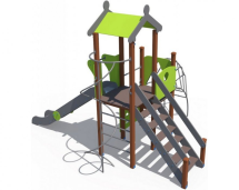 Детский игровой комплекс с металлическим скатом Н-1500 и лазом ДИО 04116