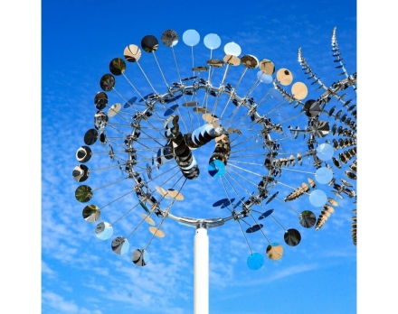 Скульптура из нержавеющей стали Бриз Стандартный размер, 8-гранное конусовидное основание из нержавеющей стали