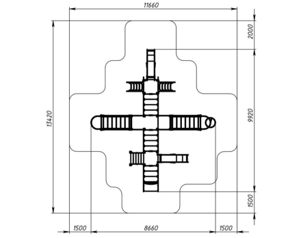 Детская игровая площадка Аэроплан - ДИК 2.03.4.04-01 Н=1200