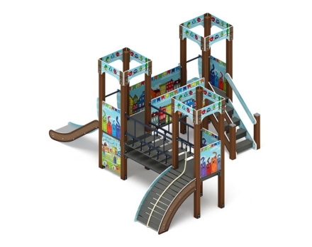 Детская игровая площадка Королевство (Коты) ДИК 1.15.03-11 H=900