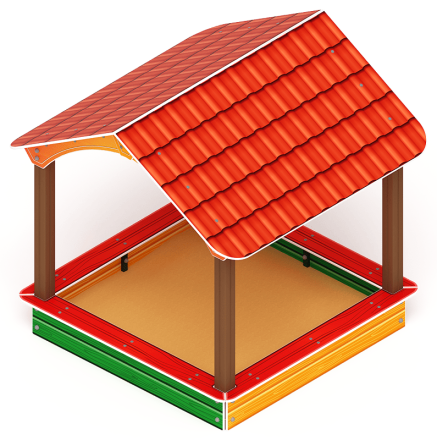 Песочный дворик с навесом Домик - ИО 6.01.02