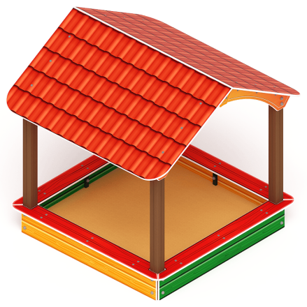 Песочный дворик с навесом Домик - ИО 6.01.02