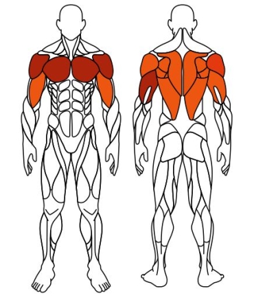 Тяга верхняя + жим от груди (красный) - Уличный тренажер двойной - СТ 027-11.И1