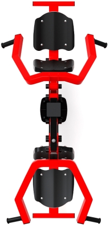 Тяга верхняя + жим от груди (красный) - Уличный тренажер двойной - СТ 027-11.И1