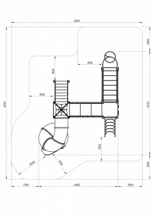 Детская игровая площадка Космопорт горка Н 2000 ДИК 2.14.09-01