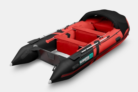 Gladiator C 400 AL ACTIVE Красно-черный моторная лодка ПВХ Алюминиевый пайол