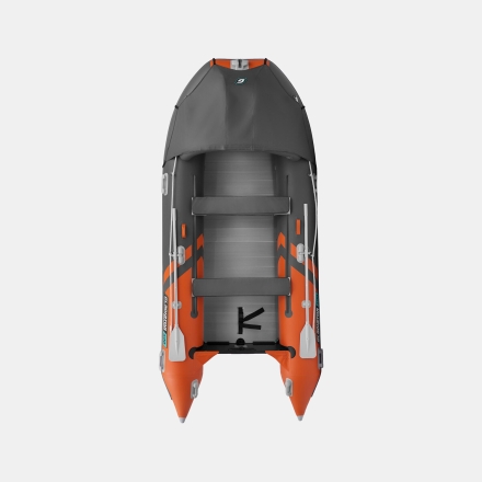 Gladiator C 400 AL ACTIVE Оранжево-темносерый моторная лодка ПВХ Алюминиевый пайол