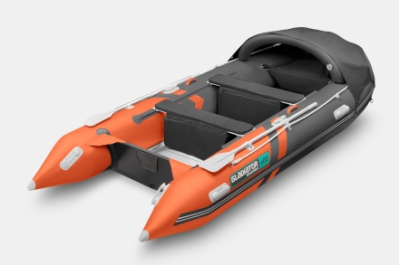 Gladiator C 400 AL ACTIVE Оранжево-темносерый моторная лодка ПВХ Алюминиевый пайол