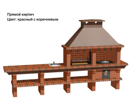 Печь Аристократ 730 S Прямоугольный кирпич красный