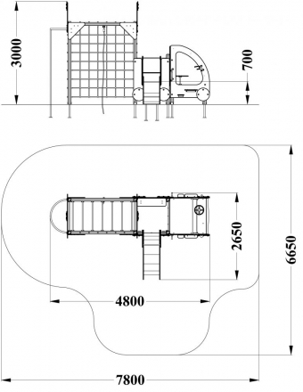 МФ 4.022 Машина с горкой Н=700